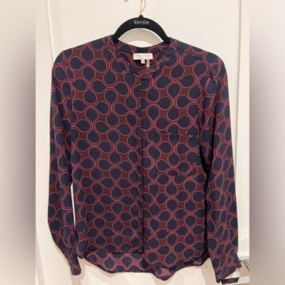 1.STATE blue and red blouse size small - Picture 1 of 5